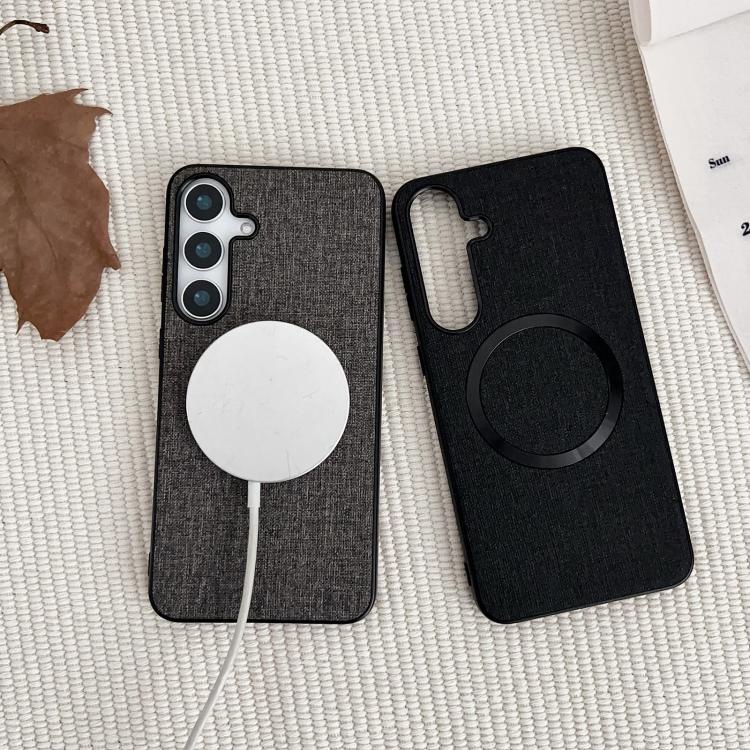 Custodia tessuto con anello magnetico per Samsung S25+ 5G