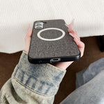 Custodia tessuto con anello magnetico per Samsung S25+ 5G