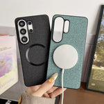Custodia tessuto con anello magnetico per Samsung Galaxy S26+