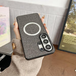 Custodia tessuto con anello magnetico per Samsung Galaxy S26+