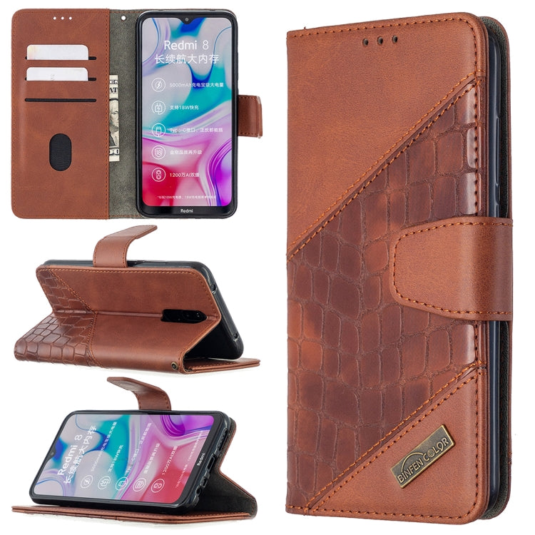 Custodia in pelle sintetica a vibrazione orizzontale con trama in coccodrillo abbinata con portafoglio, supporto e slot per carte, For Xiaomi Redmi 8, For Xiaomi Redmi 9, For Xiaomi Redmi Note 8T, For Xiaomi Redmi Note 8