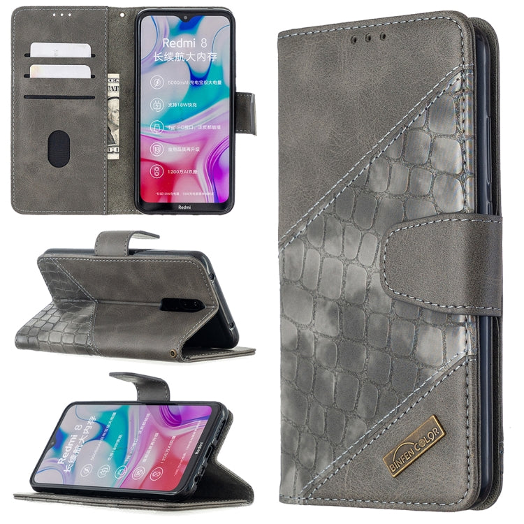 Custodia in pelle sintetica a vibrazione orizzontale con trama in coccodrillo abbinata con portafoglio, supporto e slot per carte, For Xiaomi Redmi 8, For Xiaomi Redmi 9, For Xiaomi Redmi Note 8T, For Xiaomi Redmi Note 8