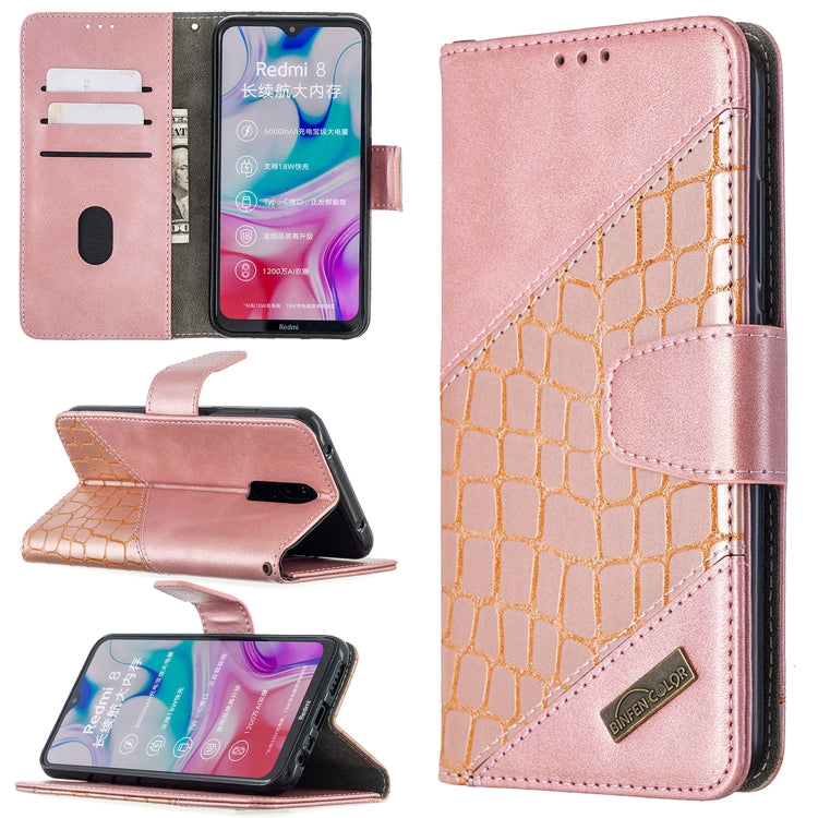 Custodia in pelle sintetica a vibrazione orizzontale con trama in coccodrillo abbinata con portafoglio, supporto e slot per carte, For Xiaomi Redmi 8, For Xiaomi Redmi 9, For Xiaomi Redmi Note 8T, For Xiaomi Redmi Note 8