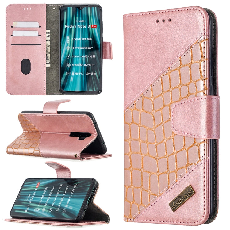 Custodia in pelle sintetica a vibrazione orizzontale con trama in coccodrillo abbinata con portafoglio, supporto e slot per carte, For Xiaomi Redmi 8 Pro, For Xiaomi Redmi  Note 9