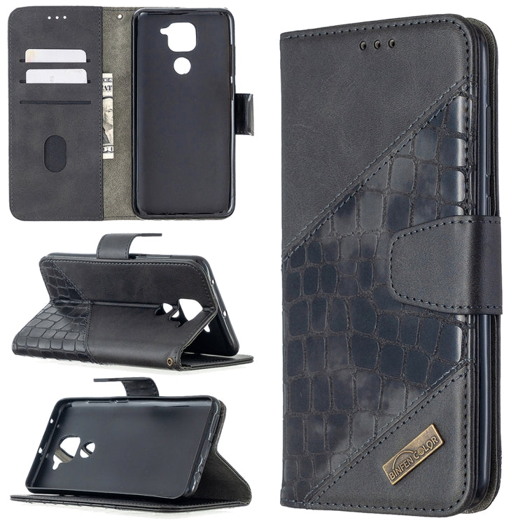 Custodia in pelle sintetica a vibrazione orizzontale con trama in coccodrillo abbinata con portafoglio, supporto e slot per carte, For Xiaomi Redmi 8 Pro, For Xiaomi Redmi  Note 9