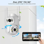 La doppia fotocamera WiFi QX95 da 6 MP supporta l'interfono vocale bidirezionale e il riconoscimento AI, QX95