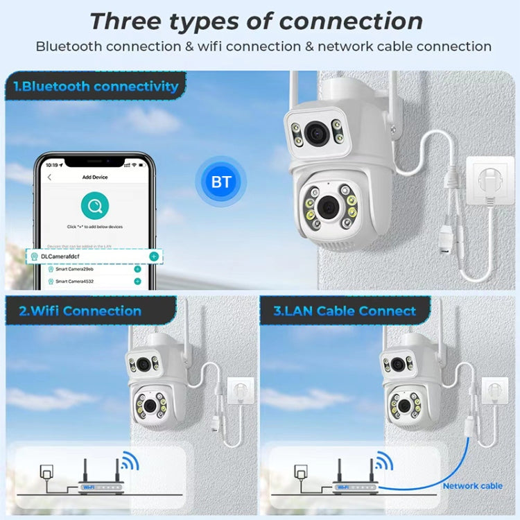 Telecamera WiFi doppia lente 6 MP QX95 con AI e interfono