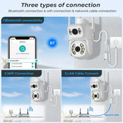 La doppia fotocamera WiFi QX95 da 6 MP supporta l'interfono vocale bidirezionale e il riconoscimento AI, QX95