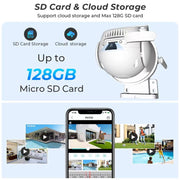 La doppia fotocamera WiFi QX95 da 6 MP supporta l'interfono vocale bidirezionale e il riconoscimento AI, QX95