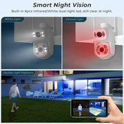 La doppia fotocamera WiFi QX95 da 6 MP supporta l'interfono vocale bidirezionale e il riconoscimento AI, QX95