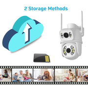 La doppia fotocamera WiFi QX95 da 6 MP supporta l'interfono vocale bidirezionale e il riconoscimento AI, QX95
