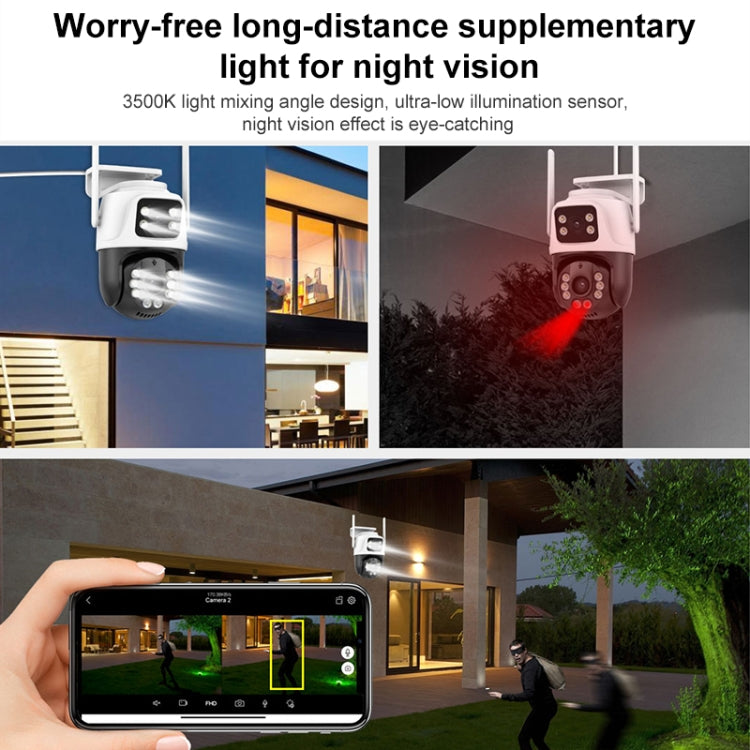 La doppia fotocamera WiFi QX101 da 6 MP supporta l'interfono vocale bidirezionale e la visione notturna a infrarossi, QX101