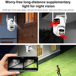 La tripla fotocamera WiFi QX102 da 3 MP supporta l'interfono vocale bidirezionale e la visione notturna a infrarossi, QX102