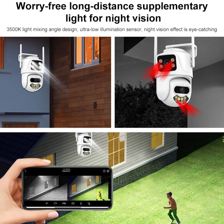 La tripla fotocamera WiFi QX102 da 3 MP supporta l'interfono vocale bidirezionale e la visione notturna a infrarossi, QX102