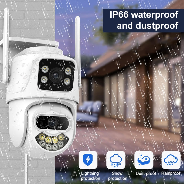 La tripla fotocamera WiFi QX102 da 3 MP supporta l'interfono vocale bidirezionale e la visione notturna a infrarossi, QX102