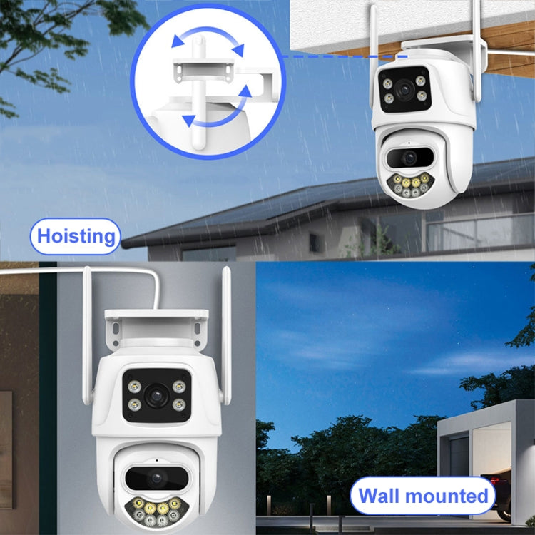 La tripla fotocamera WiFi QX102 da 3 MP supporta l'interfono vocale bidirezionale e la visione notturna a infrarossi, QX102