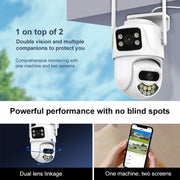 La tripla fotocamera WiFi QX102 da 3 MP supporta l'interfono vocale bidirezionale e la visione notturna a infrarossi, QX102