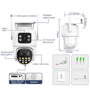 La doppia fotocamera WiFi QX104 da 3 MP supporta il riconoscimento del volto umano e l'allarme AI, QX104
