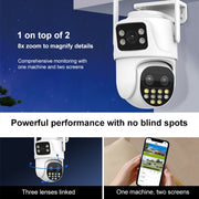 La doppia fotocamera WiFi QX104 da 3 MP supporta il riconoscimento del volto umano e l'allarme AI, QX104