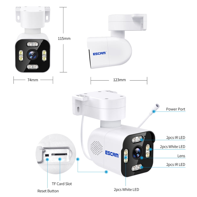 ESCAM PT303 Telecamera IP WiFi Pan & Tilt 3 MP HD