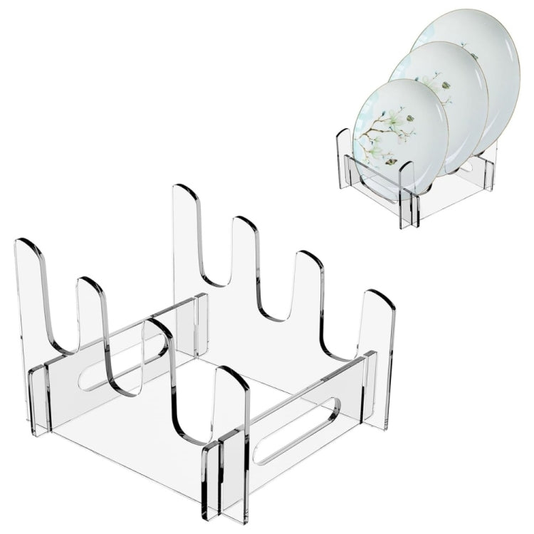 Scolapiatti multistrato per portaoggetti in acrilico rimovibile, 16.5 x 15.3 x 11.5cm, 21.6 x 15.3 x 12.5cm, 26.7 x 15.3 x 14cm