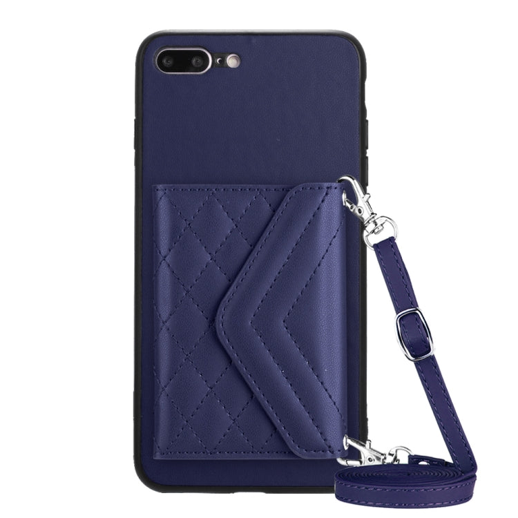 Custodia per telefono RFID con struttura rombica e cordino lungo, For iPhone XS / X, For iPhone XR, For iPhone XS Max, For iPhone 8 Plus / 7 Plus