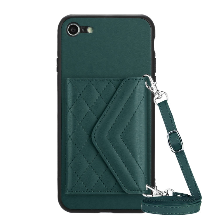 Custodia per telefono RFID con struttura rombica e cordino lungo, For iPhone SE 2022 / SE 2020, For iPhone 13 Pro Max, For iPhone 13 Pro, For iPhone 13