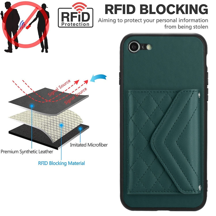 Custodia per telefono RFID con struttura rombica e cordino lungo, For iPhone SE 2022 / SE 2020, For iPhone 13 Pro Max, For iPhone 13 Pro, For iPhone 13