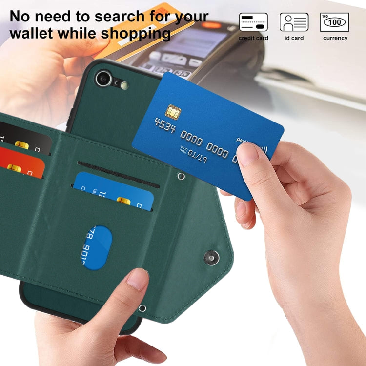 Custodia per telefono RFID con struttura rombica e cordino lungo, For iPhone SE 2022 / SE 2020, For iPhone 13 Pro Max, For iPhone 13 Pro, For iPhone 13