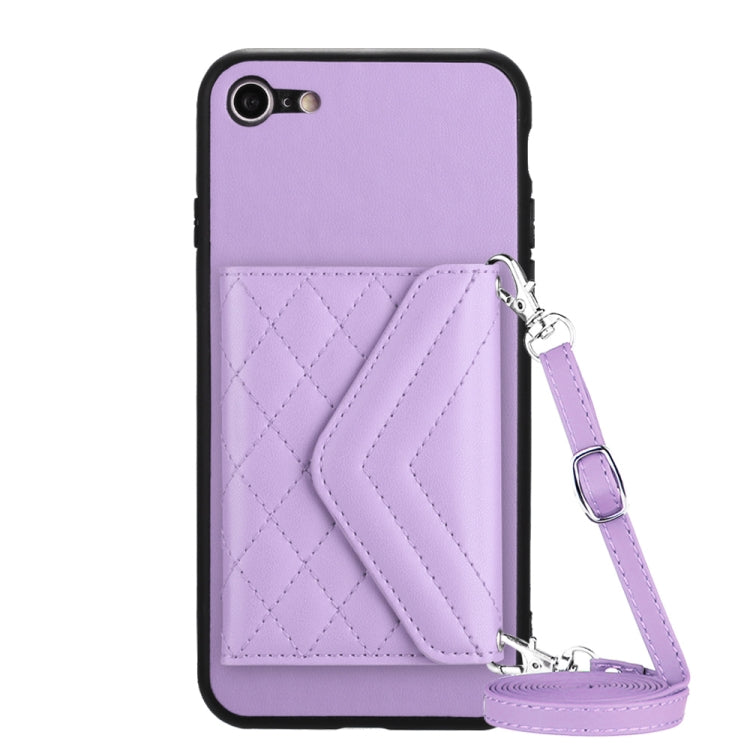 Custodia per telefono RFID con struttura rombica e cordino lungo, For iPhone SE 2022 / SE 2020, For iPhone 13 Pro Max, For iPhone 13 Pro, For iPhone 13