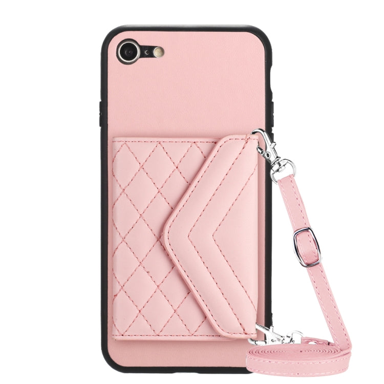 Custodia per telefono RFID con struttura rombica e cordino lungo, For iPhone SE 2022 / SE 2020, For iPhone 13 Pro Max, For iPhone 13 Pro, For iPhone 13