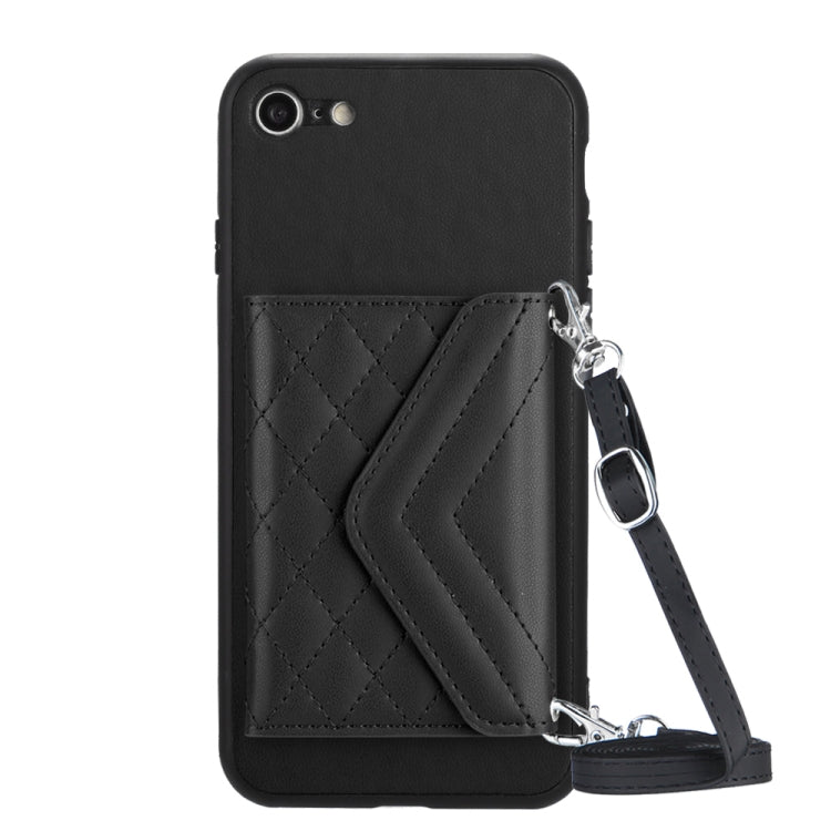 Custodia per telefono RFID con struttura rombica e cordino lungo, For iPhone SE 2022 / SE 2020, For iPhone 13 Pro Max, For iPhone 13 Pro, For iPhone 13
