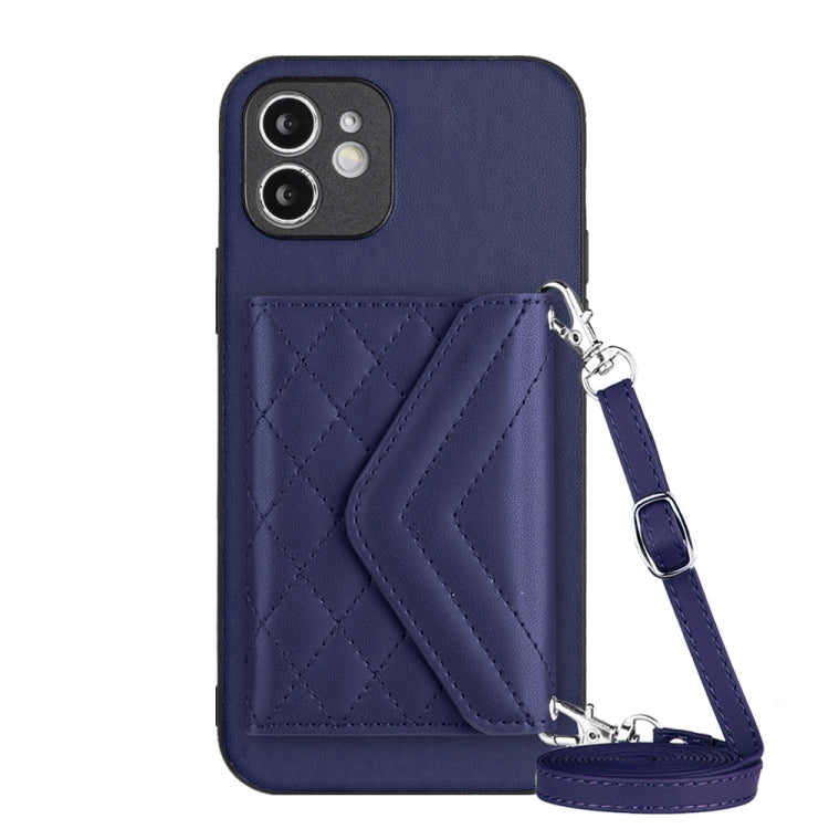 Custodia per telefono RFID con struttura rombica e cordino lungo, For iPhone 12 mini, For iPhone 11 Pro Max, For iPhone 11, For iPhone 11 Pro