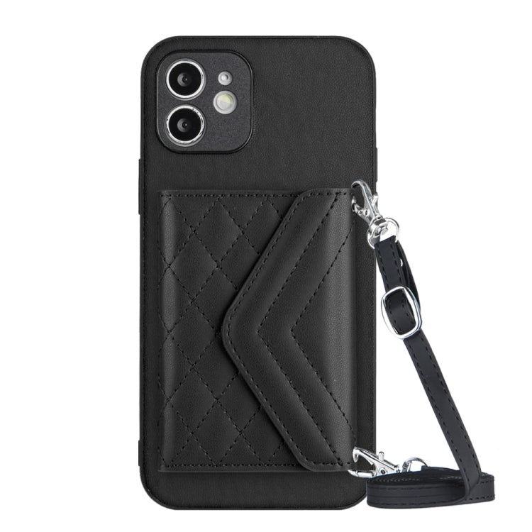 Custodia per telefono RFID con struttura rombica e cordino lungo, For iPhone 12 mini, For iPhone 11 Pro Max, For iPhone 11, For iPhone 11 Pro
