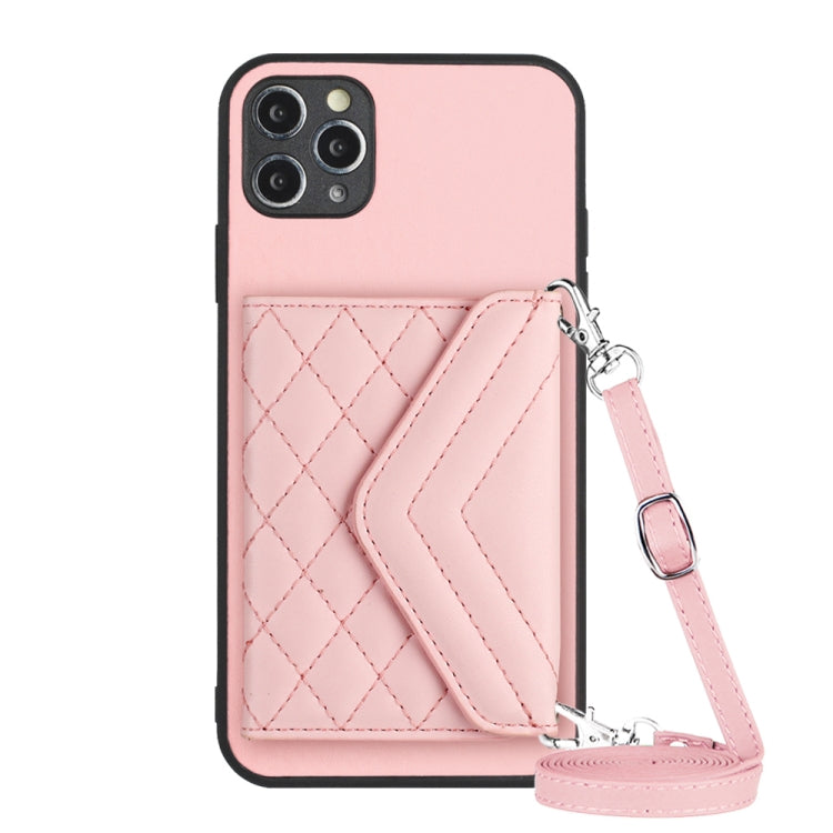 Custodia per telefono RFID con struttura rombica e cordino lungo, For iPhone 12 mini, For iPhone 11 Pro Max, For iPhone 11, For iPhone 11 Pro