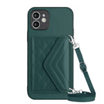 Custodia per telefono RFID con struttura rombica e cordino lungo, For iPhone 12 mini, For iPhone 11 Pro Max, For iPhone 11, For iPhone 11 Pro