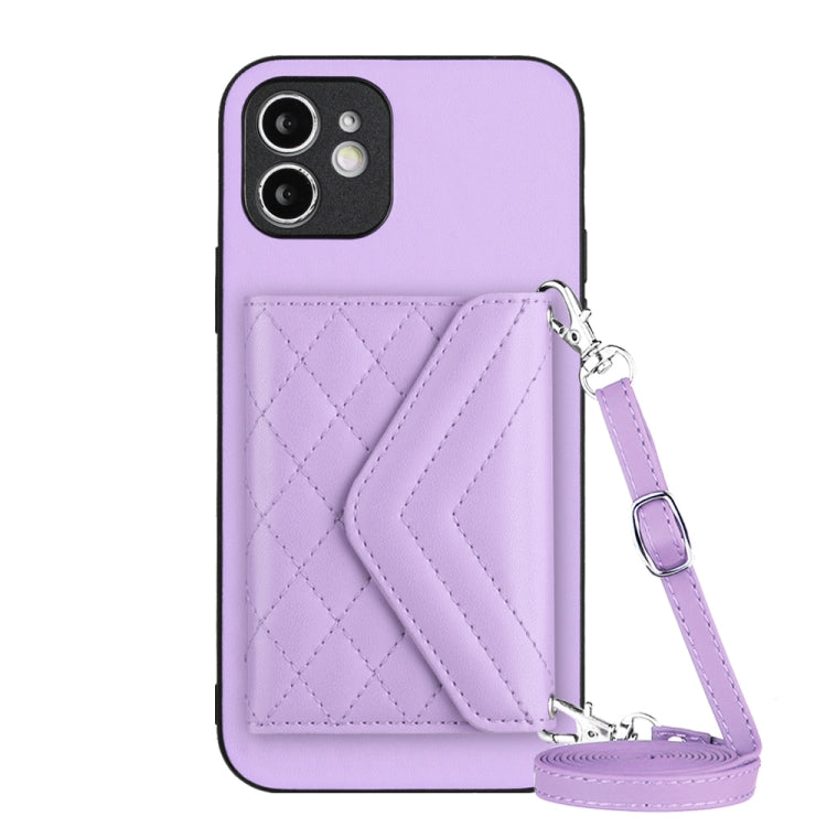 Custodia per telefono RFID con struttura rombica e cordino lungo, For iPhone 12 mini, For iPhone 11 Pro Max, For iPhone 11, For iPhone 11 Pro