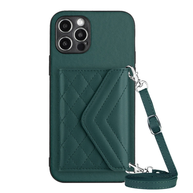 Custodia per telefono RFID con struttura rombica e cordino lungo, For iPhone 13 mini, For iPhone 12, For iPhone 12 Pro Max, For iPhone 12 Pro