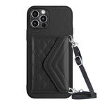 Custodia per telefono RFID con struttura rombica e cordino lungo, For iPhone 13 mini, For iPhone 12, For iPhone 12 Pro Max, For iPhone 12 Pro
