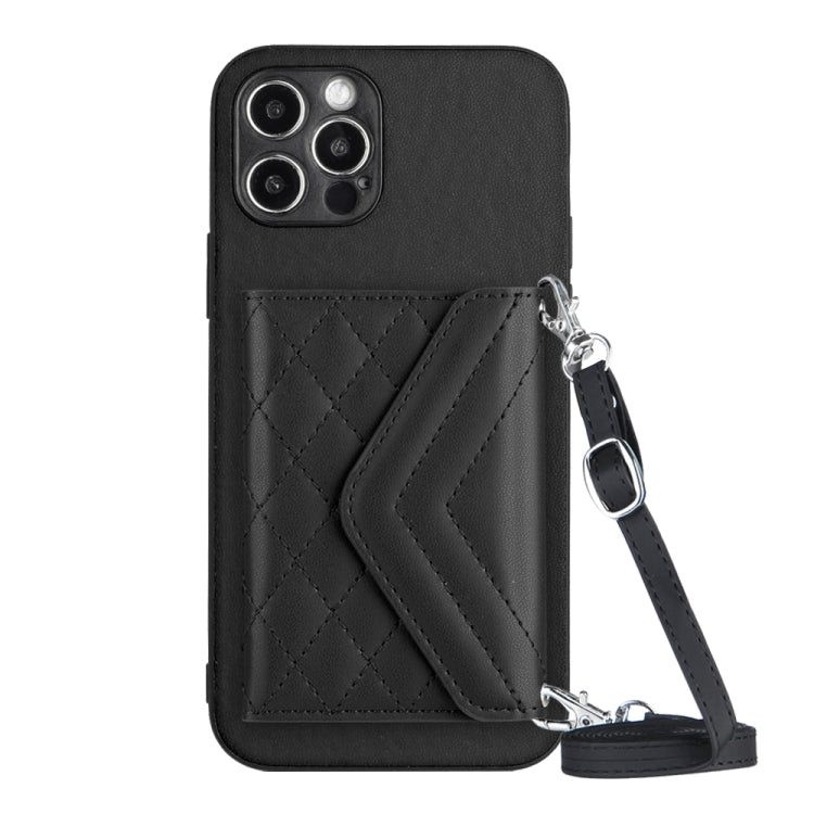 Custodia per telefono RFID con struttura rombica e cordino lungo, For iPhone 13 mini, For iPhone 12, For iPhone 12 Pro Max, For iPhone 12 Pro
