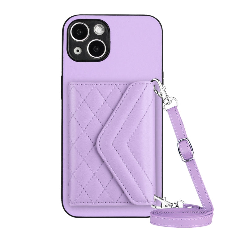 Custodia per telefono RFID con struttura rombica e cordino lungo, For iPhone SE 2022 / SE 2020, For iPhone 13 Pro Max, For iPhone 13 Pro, For iPhone 13