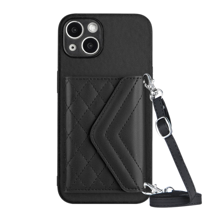 Custodia per telefono RFID con struttura rombica e cordino lungo, For iPhone SE 2022 / SE 2020, For iPhone 13 Pro Max, For iPhone 13 Pro, For iPhone 13