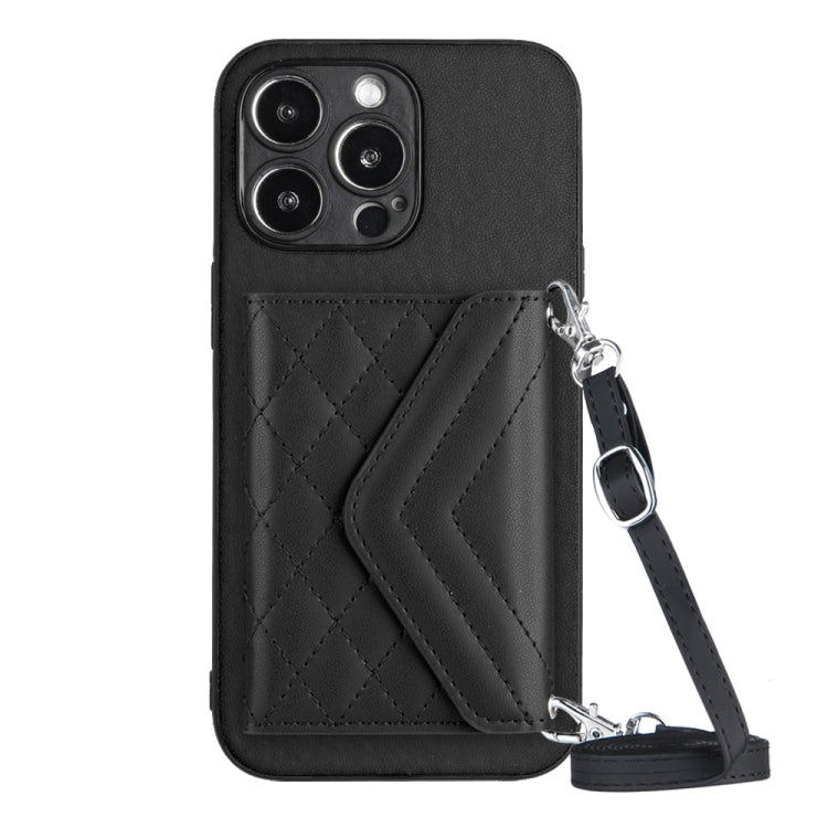 Custodia per telefono RFID con struttura rombica e cordino lungo, For iPhone SE 2022 / SE 2020, For iPhone 13 Pro Max, For iPhone 13 Pro, For iPhone 13
