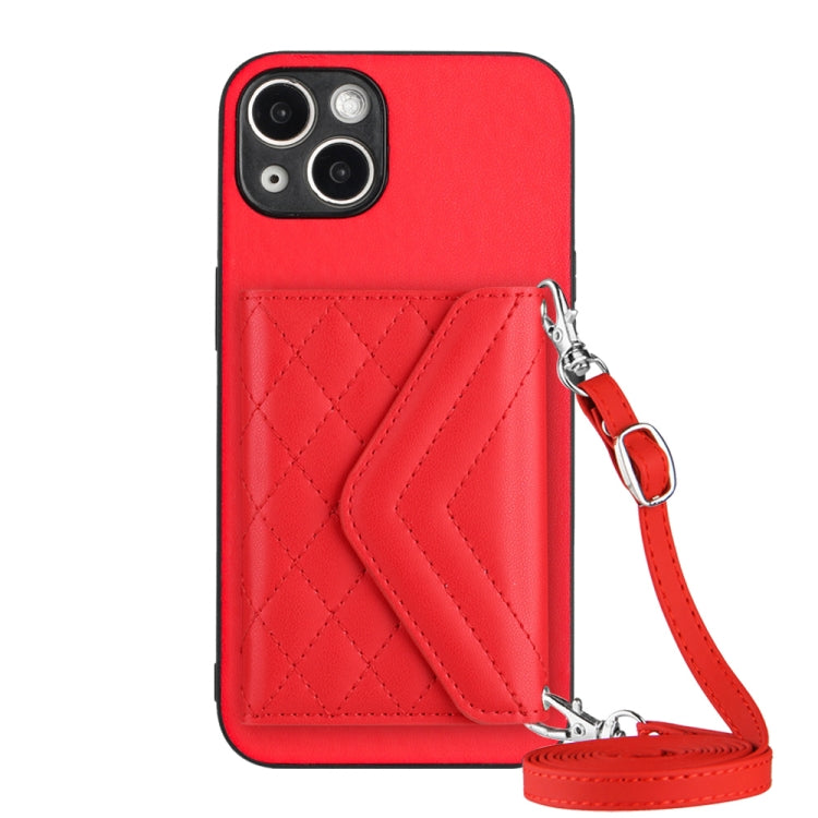 Custodia per telefono RFID con struttura rombica e cordino lungo, For iPhone 15 Pro Max, For iPhone 15 Pro, For iPhone 15 Plus, For iPhone 15