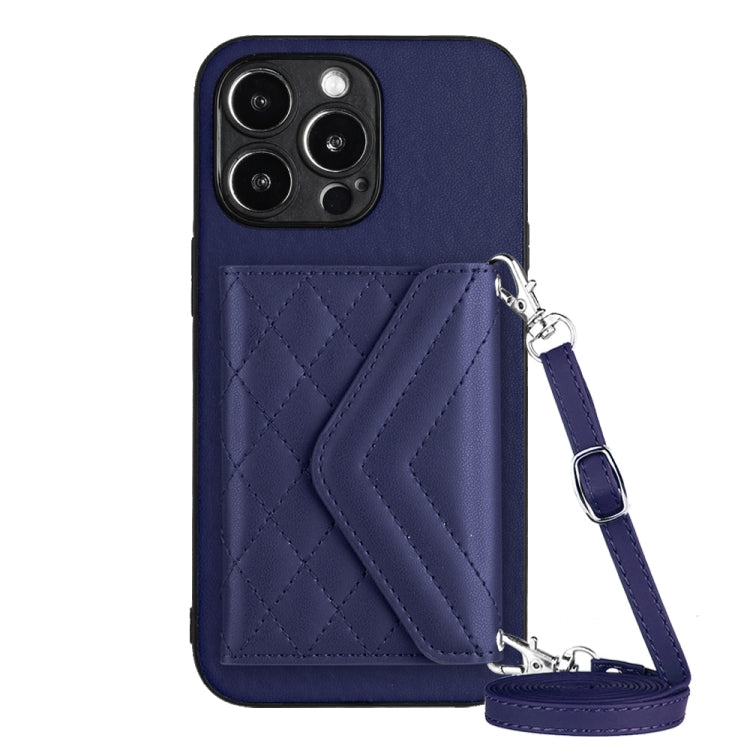 Custodia per telefono RFID con struttura rombica e cordino lungo, For iPhone 15 Pro Max, For iPhone 15 Pro, For iPhone 15 Plus, For iPhone 15