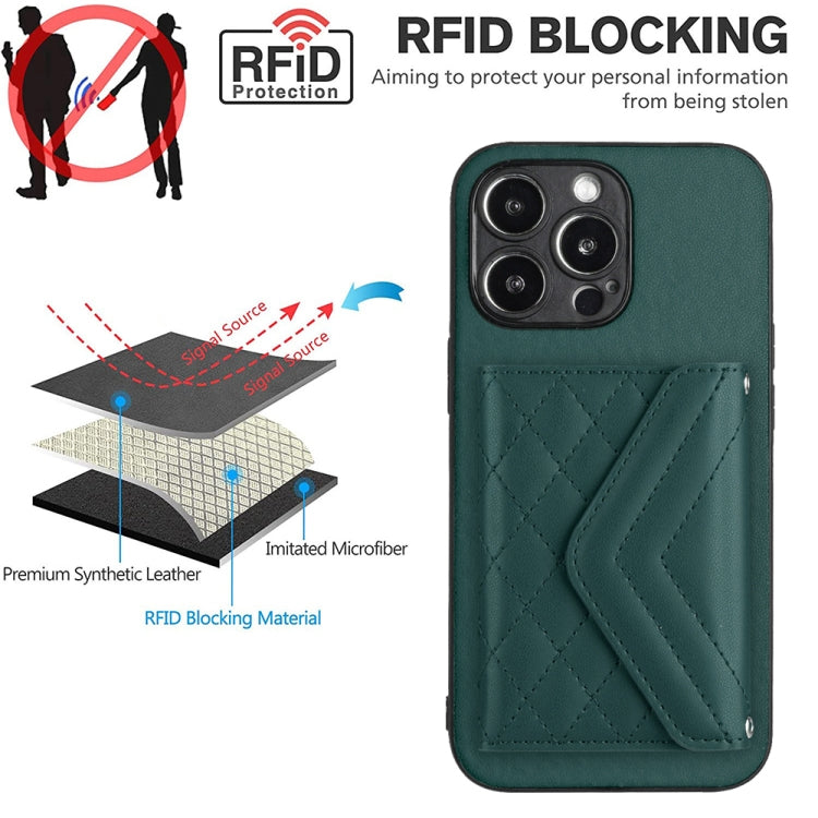 Custodia per telefono RFID con struttura rombica e cordino lungo, For iPhone 15 Pro Max, For iPhone 15 Pro, For iPhone 15 Plus, For iPhone 15