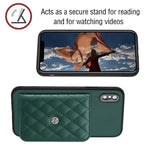 Custodia per telefono RFID con struttura rombica e cordino lungo, For iPhone XS / X, For iPhone XR, For iPhone XS Max, For iPhone 8 Plus / 7 Plus