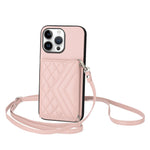 Custodia per telefono RFID con struttura rombica e cordino lungo, For iPhone 16 Pro Max, For iPhone 16 Pro, For iPhone 16 Plus, For iPhone 16