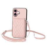 Custodia per telefono RFID con struttura rombica e cordino lungo, For iPhone 16 Pro Max, For iPhone 16 Pro, For iPhone 16 Plus, For iPhone 16