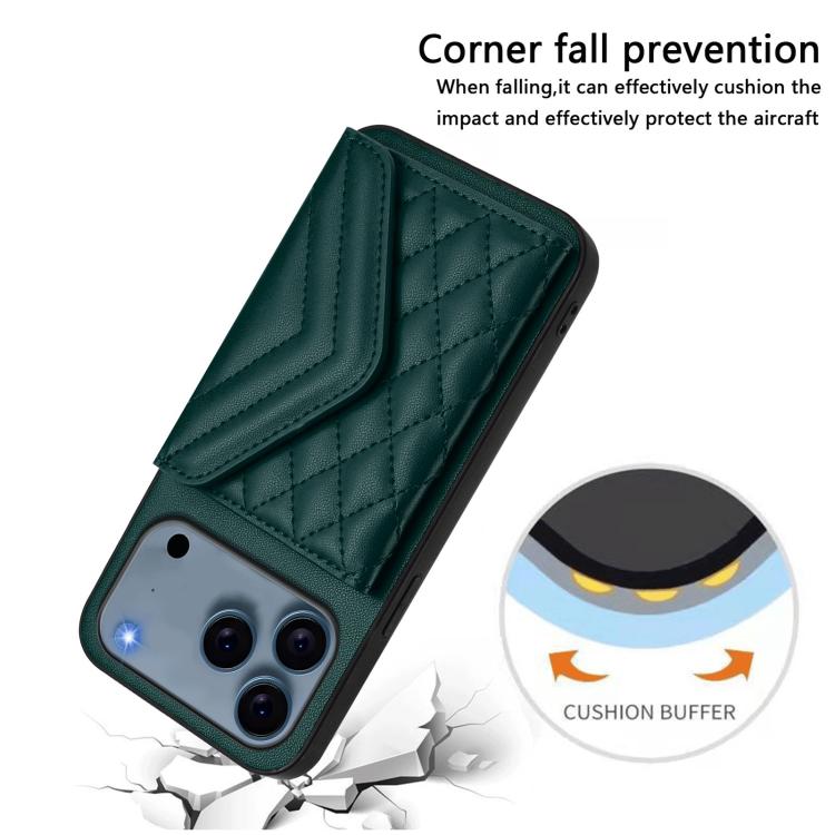 Custodia per telefono RFID con struttura rombica e cordino lungo, For iPhone 17 Pro Max, For iPhone 17 Pro, For iPhone 17, For iPhone Air